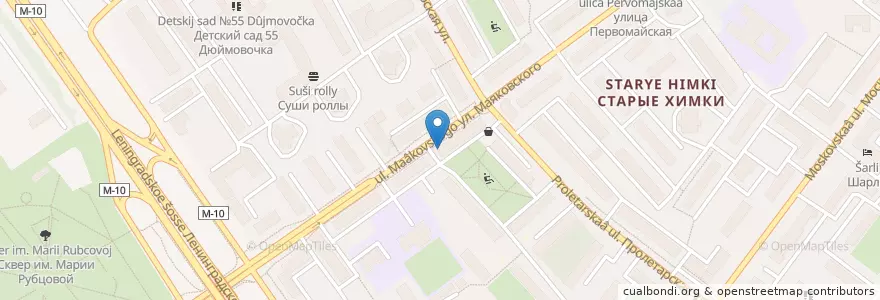 Mapa de ubicacion de Ninja пицца en روسیه, Центральный Федеральный Округ, استان مسکو, Городской Округ Химки.