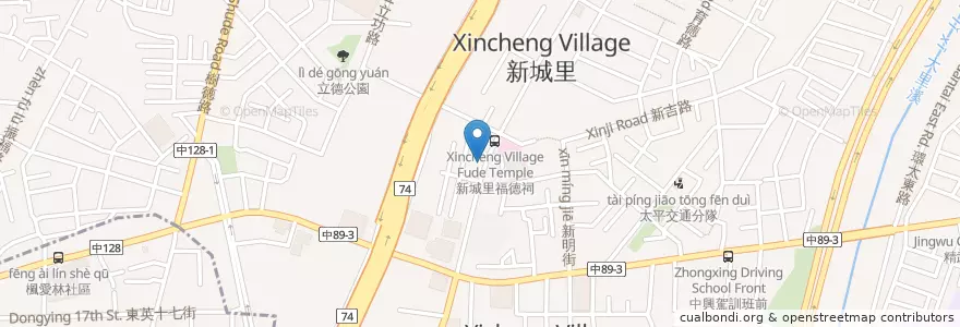Mapa de ubicacion de 玖裕藥局 en Taiwán, Taichung, 太平區.