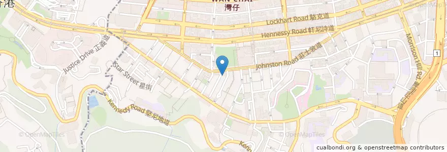 Mapa de ubicacion de The Spice House Restaurant en Çin, Guangdong, Hong Kong, Hong Kong Adası, Yeni Bölgeler, 灣仔區 Wan Chai District.