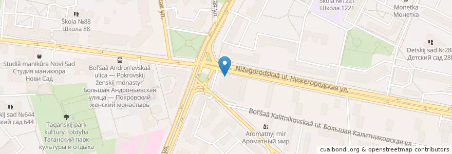 Mapa de ubicacion de Брудер en ロシア, 中央連邦管区, モスクワ, Центральный Административный Округ, Таганский Район.