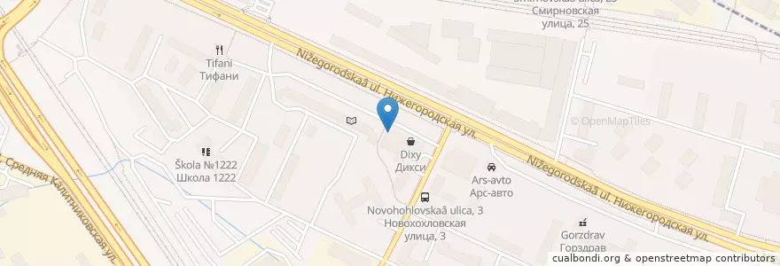 Mapa de ubicacion de Ригла en Rússia, Distrito Federal Central, Москва, Юго-Восточный Административный Округ, Нижегородский Район.