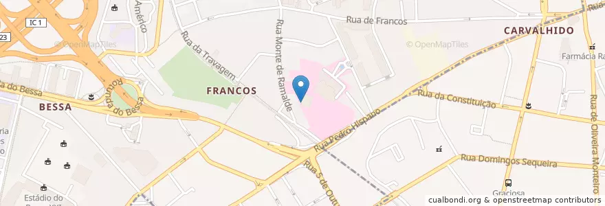 Mapa de ubicacion de Famrácia Almeida en پرتغال, Norte, Área Metropolitana Do Porto, Porto, Porto, Ramalde.
