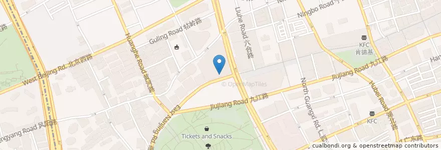 Mapa de ubicacion de Burger King en چین, شانگهای, منطقه هوانگ‌پو، شانگهای.
