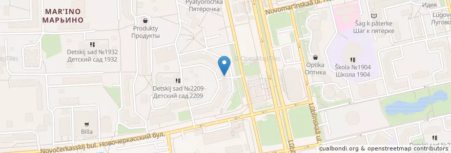 Mapa de ubicacion de DentBerg en 러시아, Центральный Федеральный Округ, Москва, Юго-Восточный Административный Округ, Район Марьино.