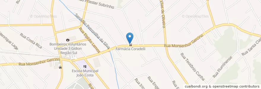 Mapa de ubicacion de Farmácia Coradelli en Brezilya, Güney Bölgesi, Santa Catarina, Região Geográfica Intermediária De Joinville, Microrregião De Joinville, Joinville.