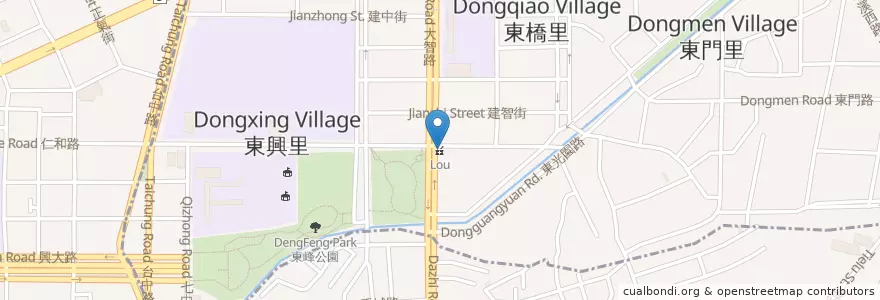 Mapa de ubicacion de Lou en Taiwan, 臺中市, 東區.