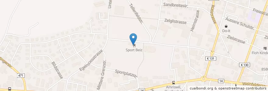 Mapa de ubicacion de Sport Beiz en Svizzera, Turgovia, Bezirk Arbon, Amriswil.