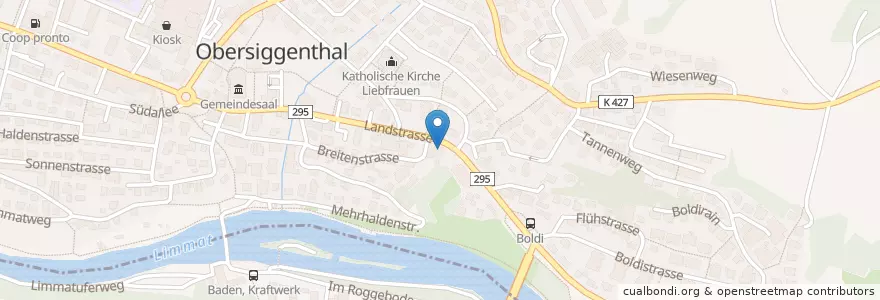Mapa de ubicacion de Entehuus China Restaurant en Suiza, Aargau, Bezirk Baden, Obersiggenthal.
