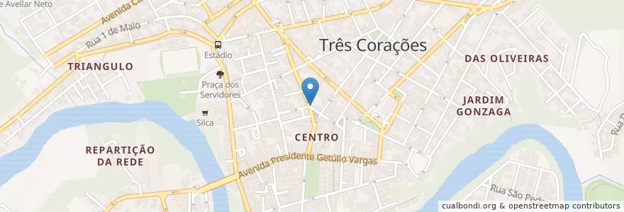 Mapa de ubicacion de Bar do Russo en 브라질, 남동지방, 미나스제라이스, Região Geográfica Intermediária De Varginha, Microrregião Varginha, Três Corações.