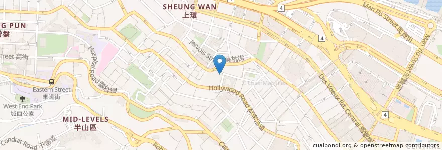 Mapa de ubicacion de Oddies en China, Guangdong, Hong Kong, Pulau Hong Kong, Wilayah Baru, 中西區 Central And Western District.