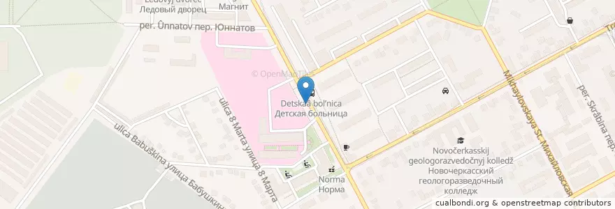 Mapa de ubicacion de Шаурма en Rusia, Южный Федеральный Округ, Óblast De Rostov, Городской Округ Новочеркасск.