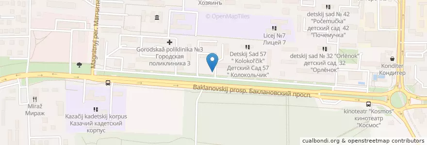 Mapa de ubicacion de МРТ en Rússia, Distrito Federal Do Sul, Oblast De Rostov, Городской Округ Новочеркасск.