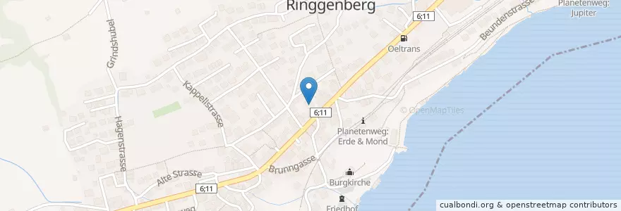 Mapa de ubicacion de Poststelle Ringgenberg en 瑞士, 伯尔尼, Verwaltungsregion Oberland, Verwaltungskreis Interlaken-Oberhasli, Ringgenberg (Be).