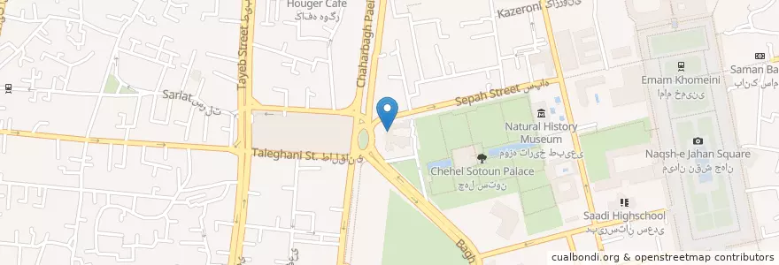 Mapa de ubicacion de بانک ملی en ایران, استان اصفهان, شهرستان اصفهان, بخش مرکزی شهرستان اصفهان, اصفهان.