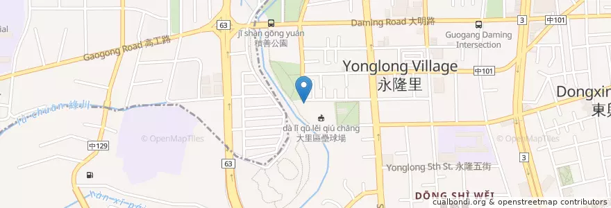 Mapa de ubicacion de 永隆宮 en 타이완, 타이중 시, 다리구.
