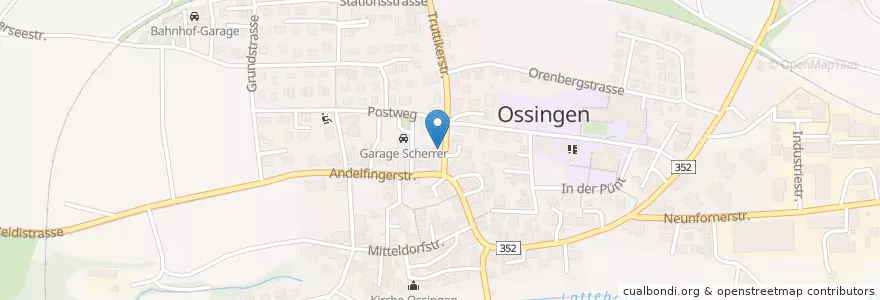 Mapa de ubicacion de Gemeindeverwaltung Ossingen en 스위스, 취리히, Bezirk Andelfingen, Ossingen.