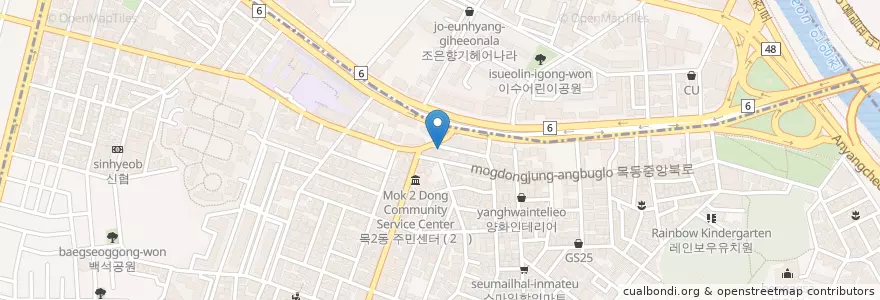 Mapa de ubicacion de 가정약국 en 대한민국, 서울, 목2동.