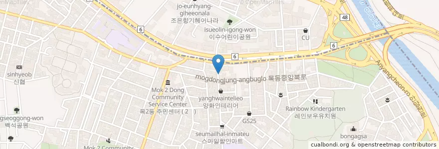 Mapa de ubicacion de olleh PC en Corea Del Sud, Seul, 목2동.