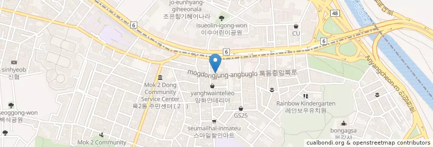 Mapa de ubicacion de 염창사철탕 en 韩国/南韓, 首尔, 목2동.