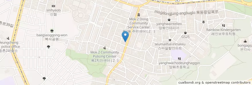 Mapa de ubicacion de 다림부대찌개 en 大韓民国, ソウル, 陽川区, 목2동.