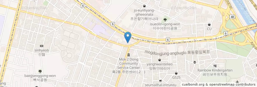 Mapa de ubicacion de 美플란트치과 en Zuid-Korea, Seoel, 목2동.