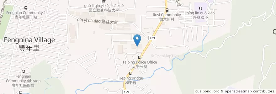 Mapa de ubicacion de 坪林派出所 en Taiwan, Taichung, Distretto Di Taiping.