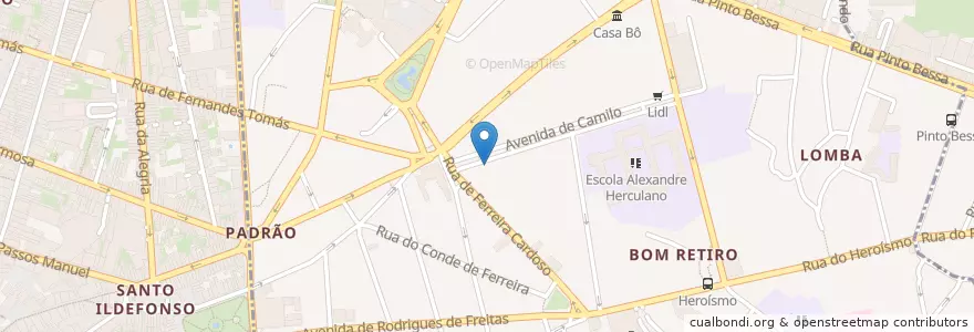 Mapa de ubicacion de Mesa 325 en پرتغال, Norte, Área Metropolitana Do Porto, Porto, Porto, Bonfim.