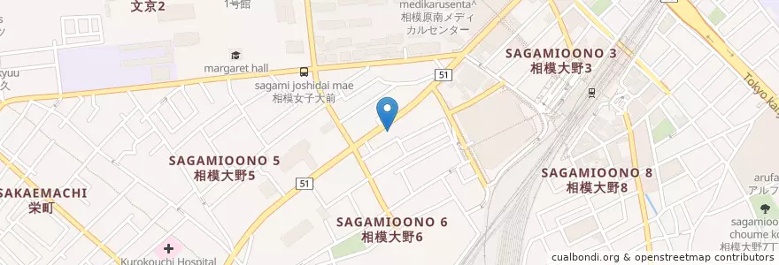 Mapa de ubicacion de 大野キリスト教会 en ژاپن, 神奈川県, 相模原市, 南区.