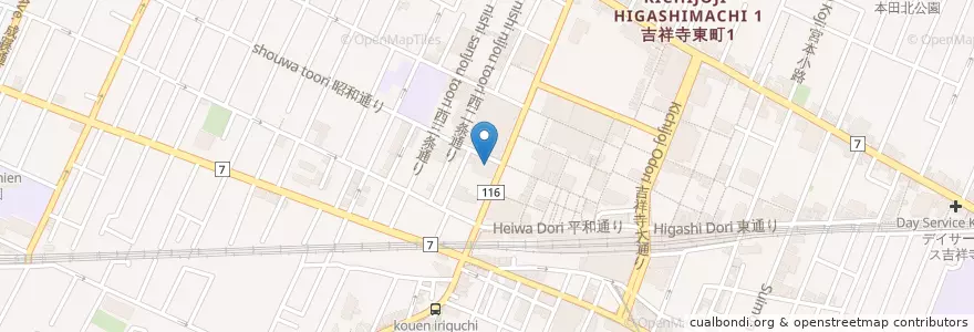 Mapa de ubicacion de みずほ銀行 en Japonya, 東京都, 武蔵野市.