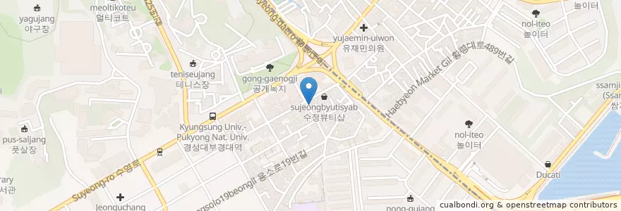 Mapa de ubicacion de 읍내장터 경성대 en كوريا الجنوبية, بسان, 남구.