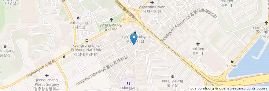 Mapa de ubicacion de 향나무집 en كوريا الجنوبية, بسان, 남구.