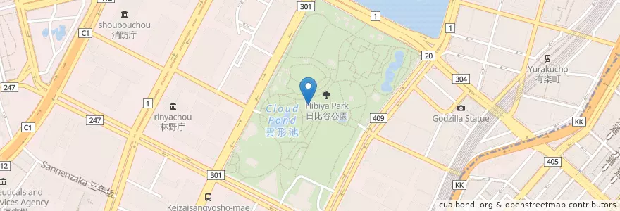 Mapa de ubicacion de 日比谷 松本楼 en Japonya, 東京都, 千代田区.