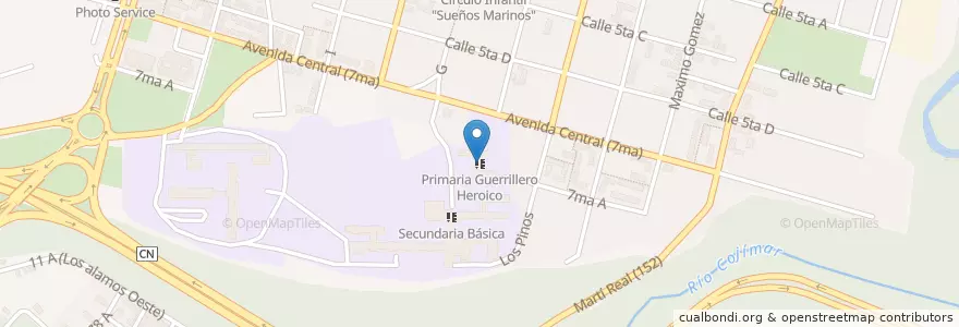 Mapa de ubicacion de Primaria Guerrillero Heroico en Küba, La Habana, Habana Del Este.