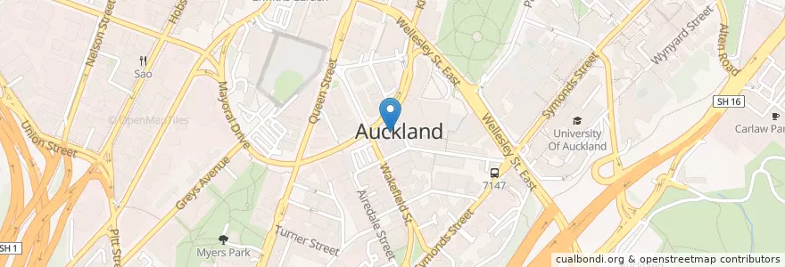Mapa de ubicacion de The Counter en Nueva Zelanda, Auckland, Waitematā.