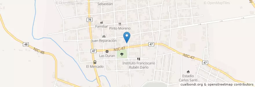 Mapa de ubicacion de Comerdor Melisa en Nicaragua, Matagalpa, Ciudad Darío (Municipio).