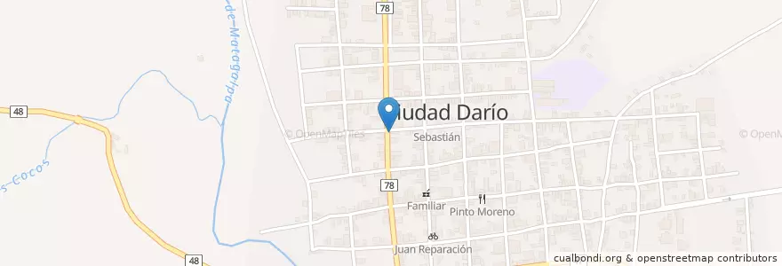 Mapa de ubicacion de Las Alonso en Nicarágua, Matagalpa, Ciudad Darío (Municipio).