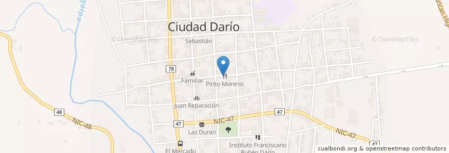Mapa de ubicacion de Pinto Moreno en 니카라과, Matagalpa, Ciudad Darío (Municipio).