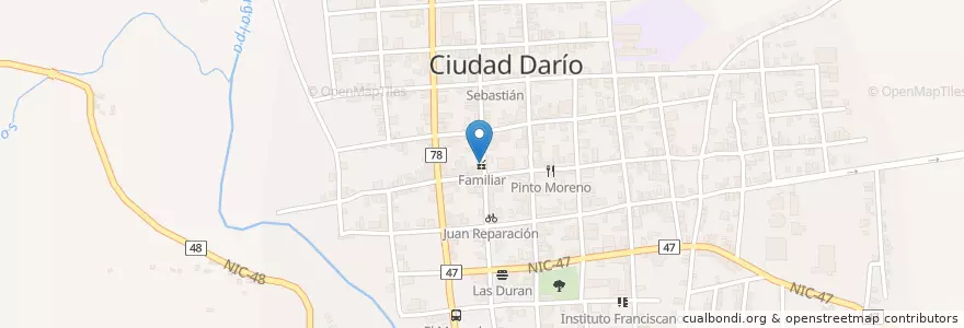 Mapa de ubicacion de Familiar en Nikaragua, Matagalpa, Ciudad Darío (Municipio).