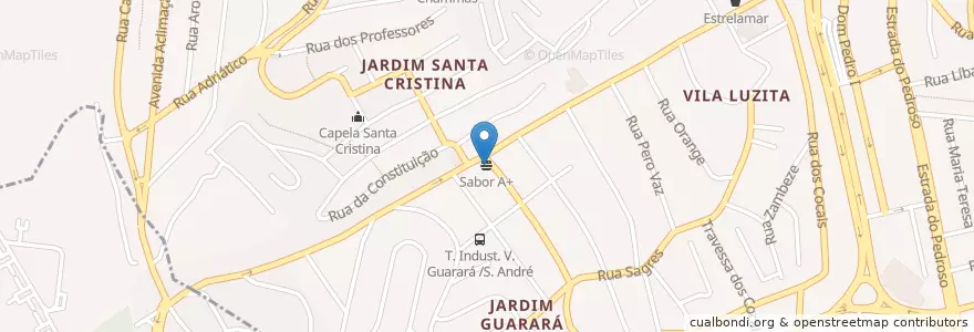 Mapa de ubicacion de Sabor A+ en Brazilië, Regio Zuidoost, São Paulo, Região Geográfica Intermediária De São Paulo, Região Metropolitana De São Paulo, Região Imediata De São Paulo, Santo André.