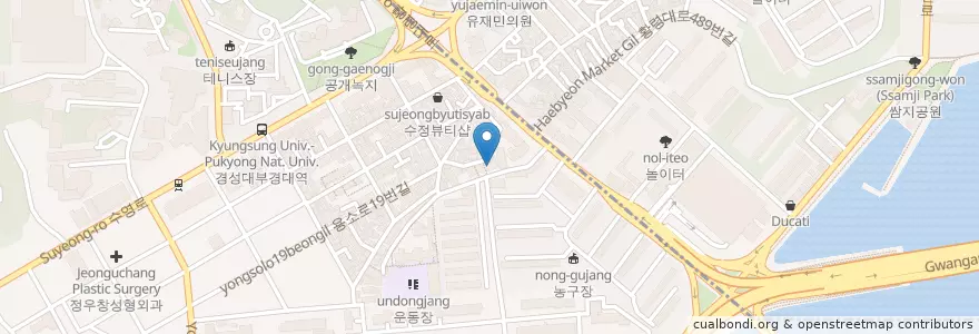 Mapa de ubicacion de 가원밥상 본점 en South Korea, Busan, Nam-Gu.