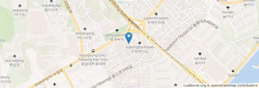 Mapa de ubicacion de 이디야커피 부산부경대후문점 en 대한민국, 부산, 남구.