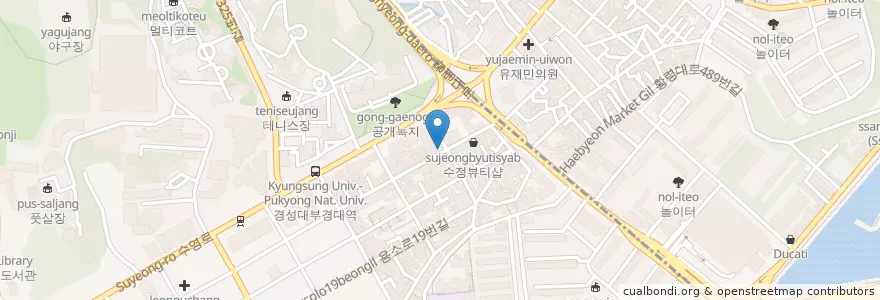 Mapa de ubicacion de 바보주막 부경대경성대점 en Corea Del Sud, Busan, 남구.