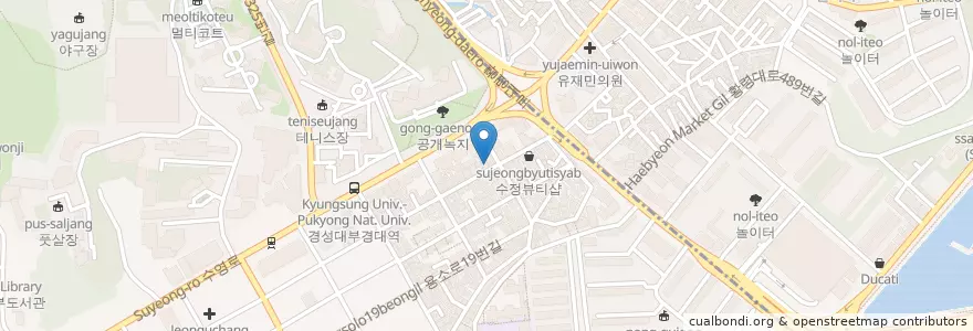 Mapa de ubicacion de 오복수산 en Korea Selatan, 부산, 남구.
