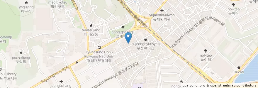 Mapa de ubicacion de 조방앞합천돼지국밥 en 대한민국, 부산, 남구.