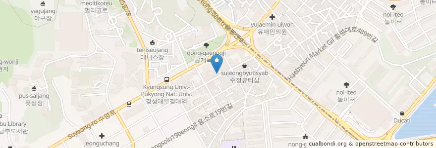 Mapa de ubicacion de 정지 경성대점 en كوريا الجنوبية, بسان, 남구.