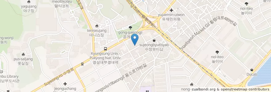 Mapa de ubicacion de 모름지기연탄구이 en Südkorea, Busan, Nam-Gu.