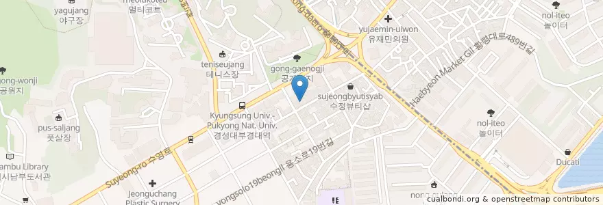 Mapa de ubicacion de 강가네손만두 en كوريا الجنوبية, بسان, 남구.