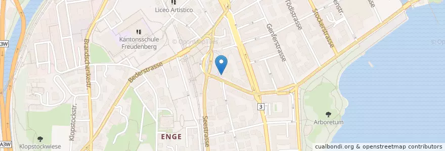 Mapa de ubicacion de Turf Bar en Schweiz/Suisse/Svizzera/Svizra, Zürich, Bezirk Zürich, Zürich.