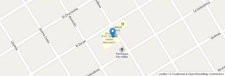 Mapa de ubicacion de 47 EPB en Argentina, Provincia Di Buenos Aires, Partido De Lomas De Zamora, Temperley.