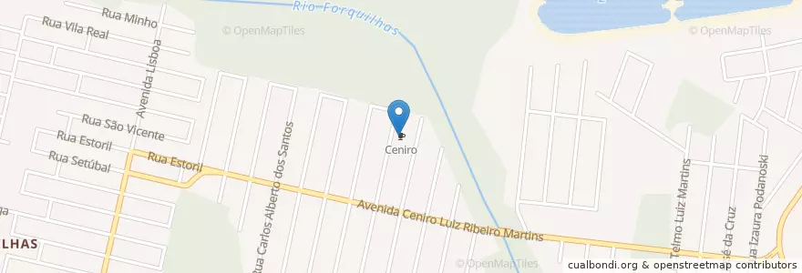 Mapa de ubicacion de Ceniro en Brasil, Região Sul, Santa Catarina, Microrregião De Florianópolis, Região Geográfica Intermediária De Florianópolis, São José.